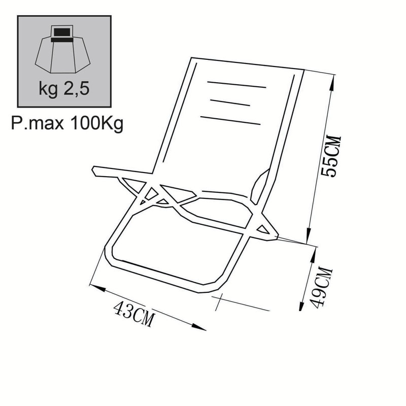 Arlondo Folding Deck Chair