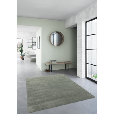 Reynaldo Machine Washable Shaggy Green Rug