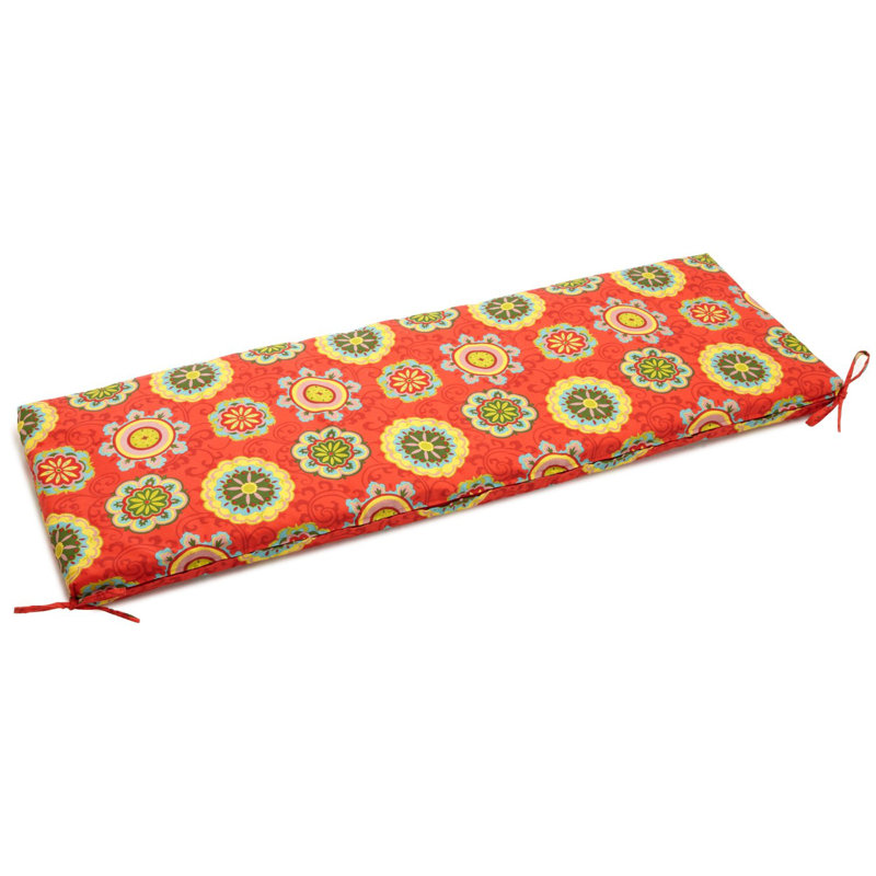Outdoor 3'' Bench Seat Cushion, Farmington Terrace Grenadine, 3.5" H x 45" W x 19" D