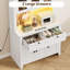 Armoire de cuisine de 66 po de hauteur, huche de cuisine moderne avec station de charge-2087786279