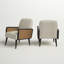 Fauteuil Sonnet avec base en bois-2078990514