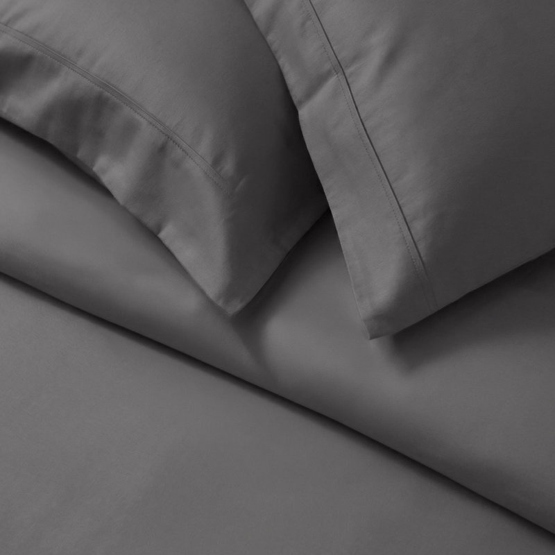 Cotton Blend 800 Thread Count Solid Pillowcase, Gray, King