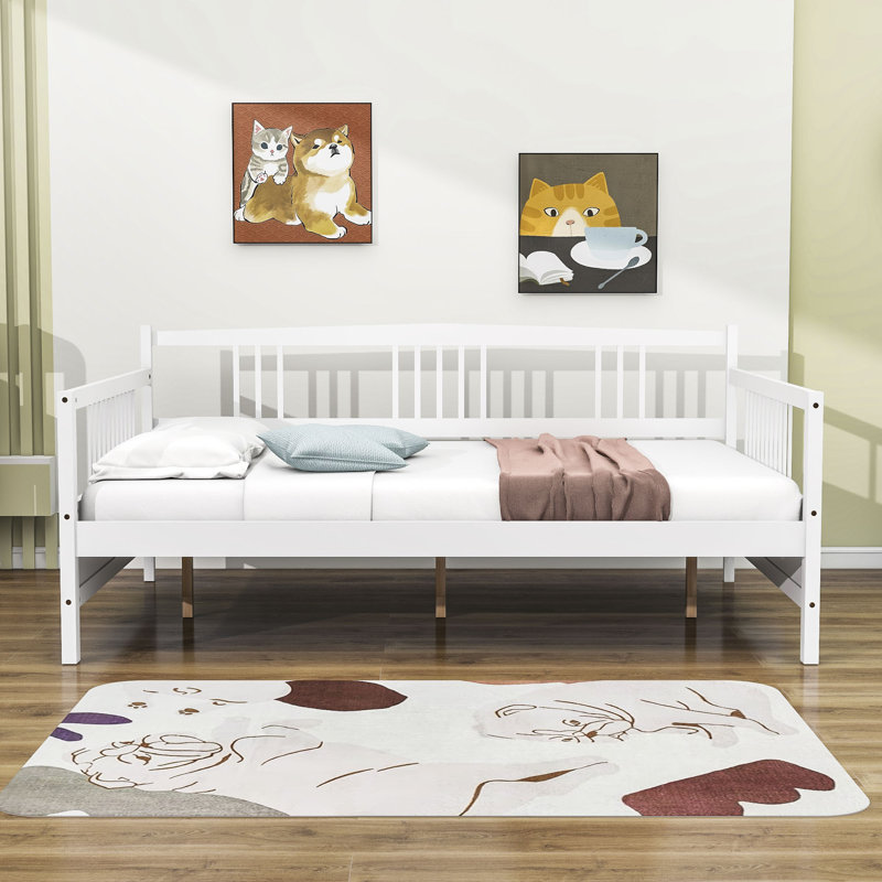 Lit de jour en bois Dywane, Double, Blanc