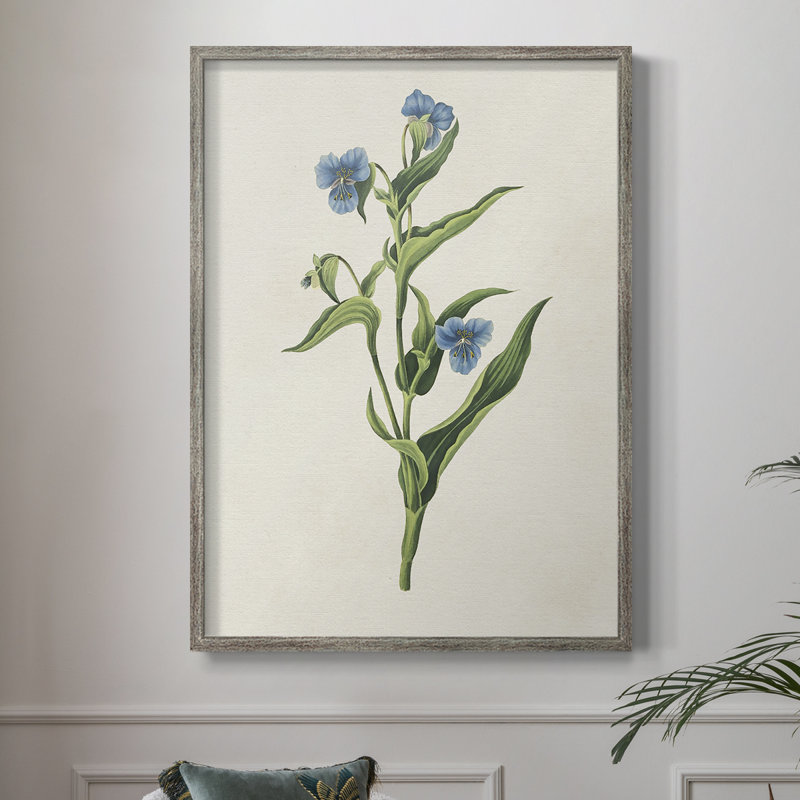 Fleurs des saisons, reproduction encadrée V - bois massif, H 30 po x l 24 po