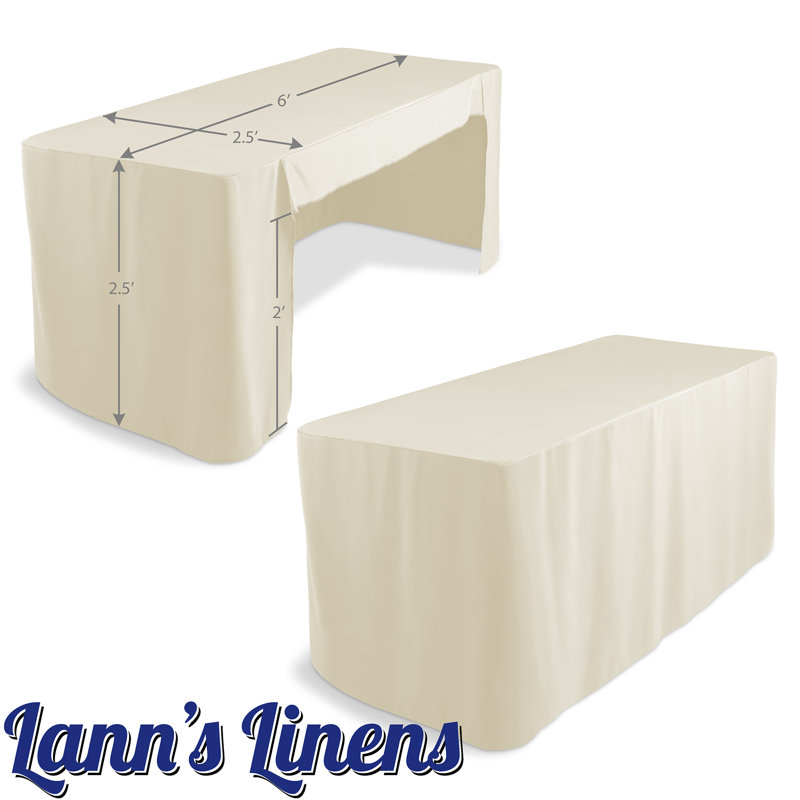 Ivory 6-Foot Fitted Open Back Trade Show Tablecloth