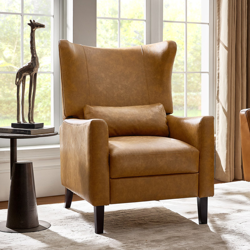 Fauteuil inclinable manuel en faux cuir Alexis, Chameau