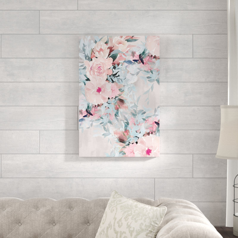 Watercolor Bouquet Neutral - reproduction d'art sur toile, H 30 po x l 20 po
