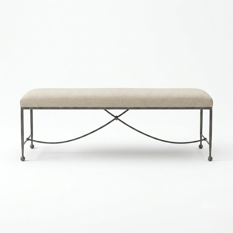 Amelie 54" Hammered Iron Bench