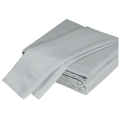 Literie 4 pièces en viscose 100 % bambou d'une douceur luxueuse, certifiée Oeko-Tex, taille King - Gris pâle