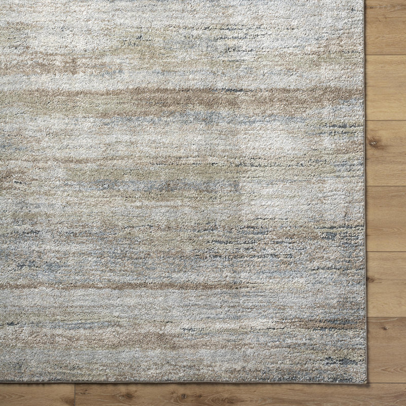 Yanush Abstract Machine Woven Polyester/Polypropylene Area Rug in Ash/Sage/Pearl/Prairie Dust, Rectangle 9'2" x 12'
