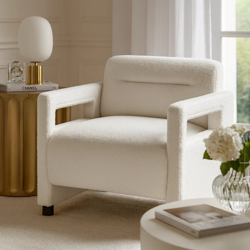 Chaise avec accoudoirs Osy, Beige