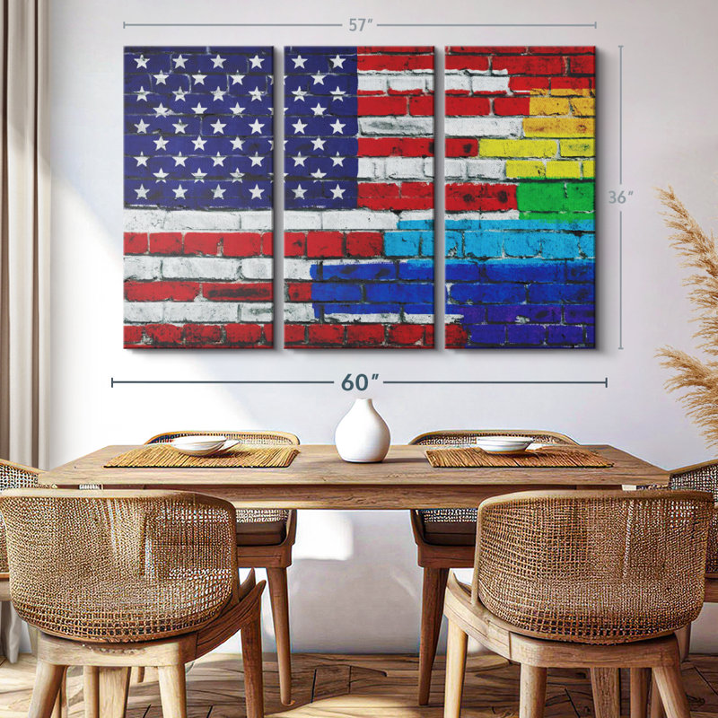 Drapeau «USA Flag Pride Canvas Print» sur, H 36 po x l 57 po x P 1,25 po