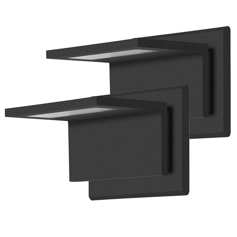 Blom 2-Pack Outdoor Wall Sconce LED Wall Mount Exterior Light Fixture for Porch Front Door Garden, Black, 12