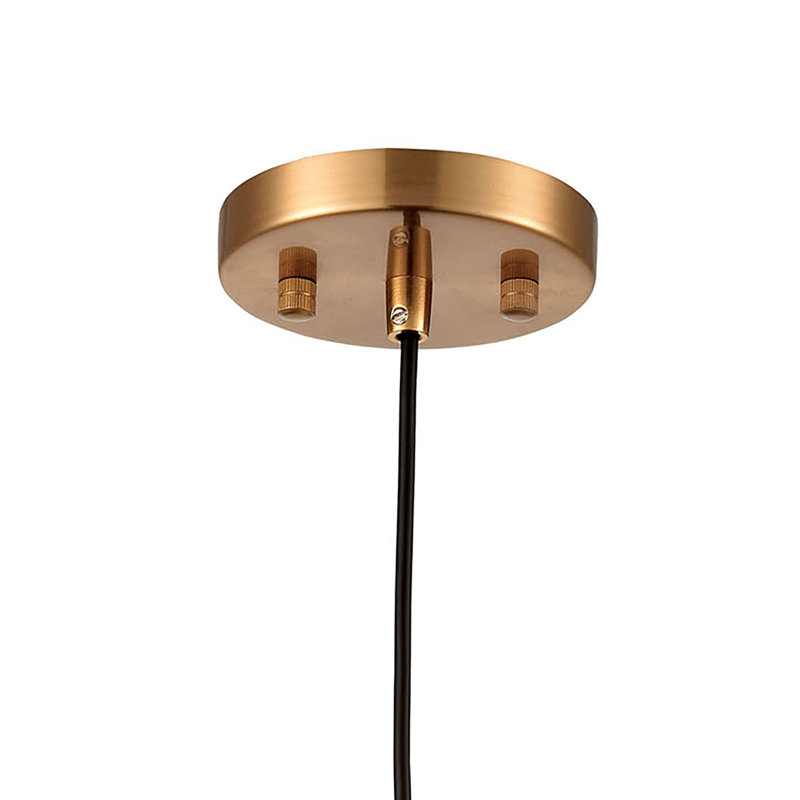 Mini-luminaire suspendu 1 lumière de 6 po Boudreaux - noir mat avec or antique, H 8 po x l 6 po x P 6 po, Doré, Ampoule E12