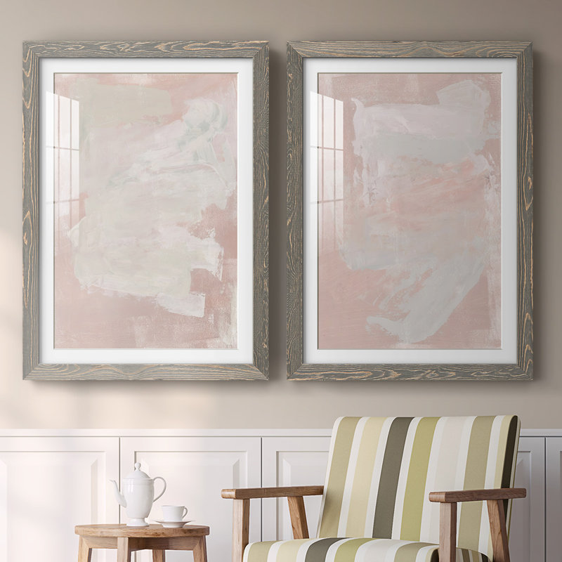 «Hazy Summer I», reproduction encadrée de qualité supérieure - prête à être accrochée, H 27,5 po x l 75 po x P 1,5 po, Gris