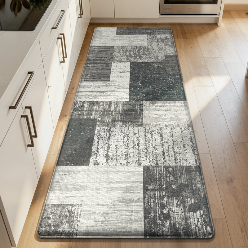 Tapis de sol antidérapant 24 po x 60 po, Gris/noir