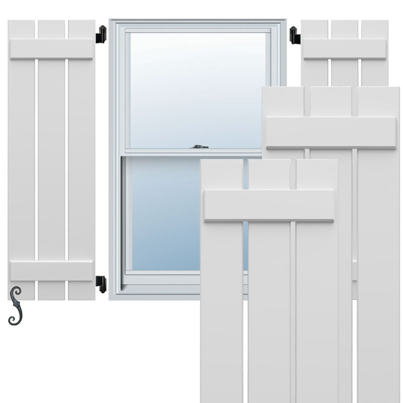 Volets en composite à deux planches EnduraCore l 11 1/4 po x H 44 po, blanc (par paire - quincaillerie non incluse), Blanc