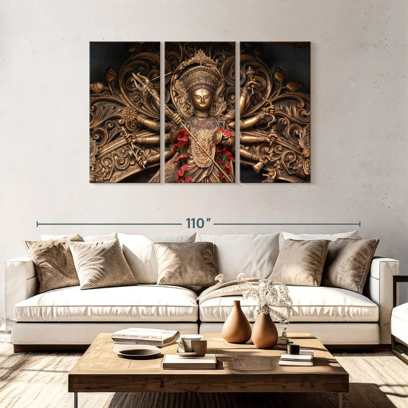 Adella Durga Puja, 48" H x 74" W