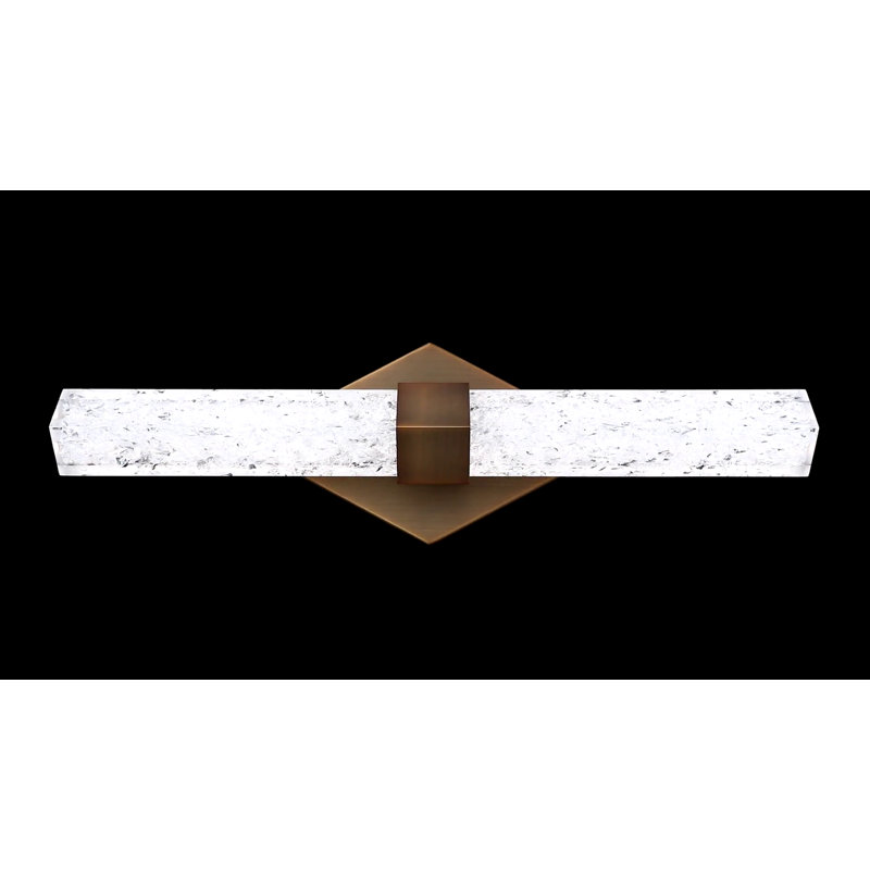 Regal 28" Aged Brass Outdoor LED Vanity Light with Crystal Shade