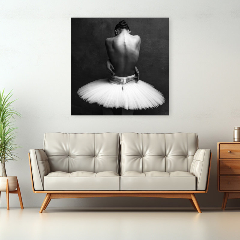Affiche murale classique, délicate et dramatique représentant une ballerine de dos, H 48 po x l 48 po