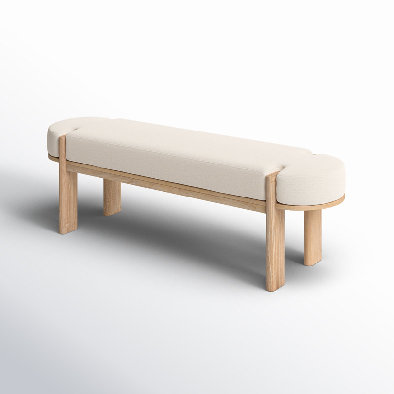 Banc en tissu orme foncé Karina, Brun clair