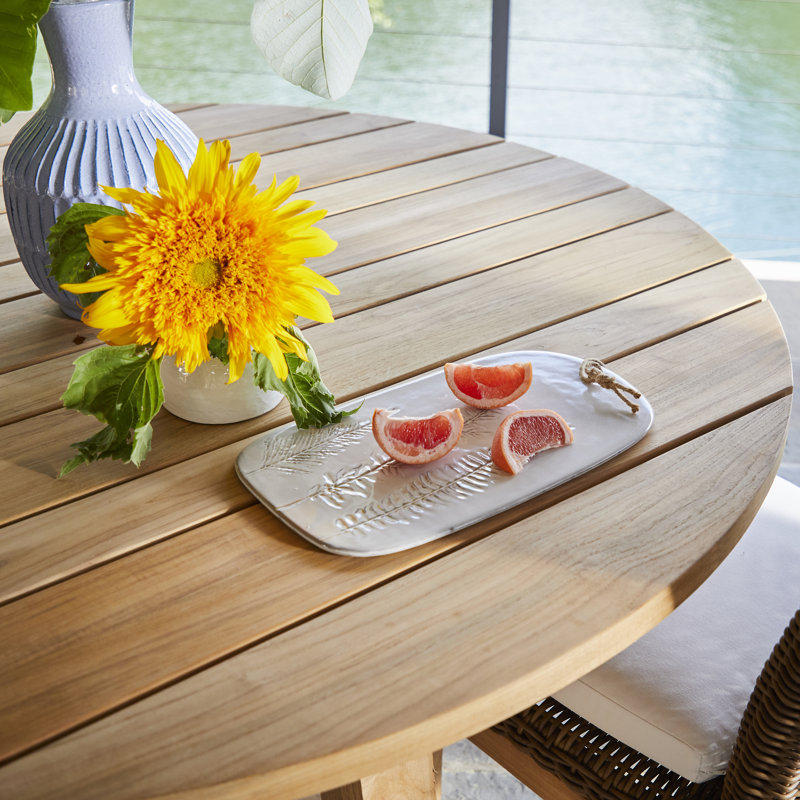 Paige Outdoor Dining Table, Natural Teak