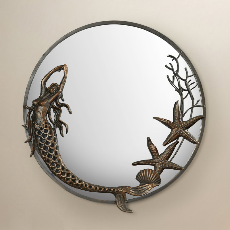 Iron Frame Round Mirror