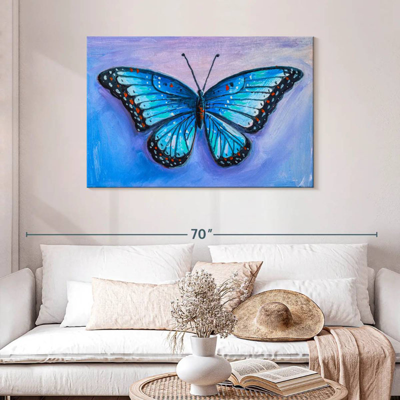 Brampt Blue Butterfly, 30" H x 45" W