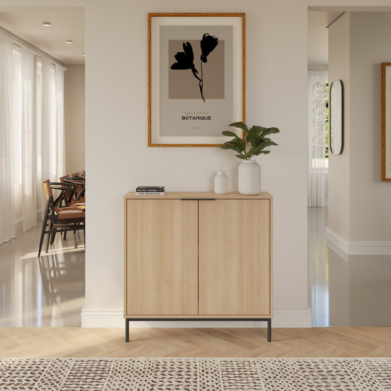 Slim 2-door Storage Console, Beige