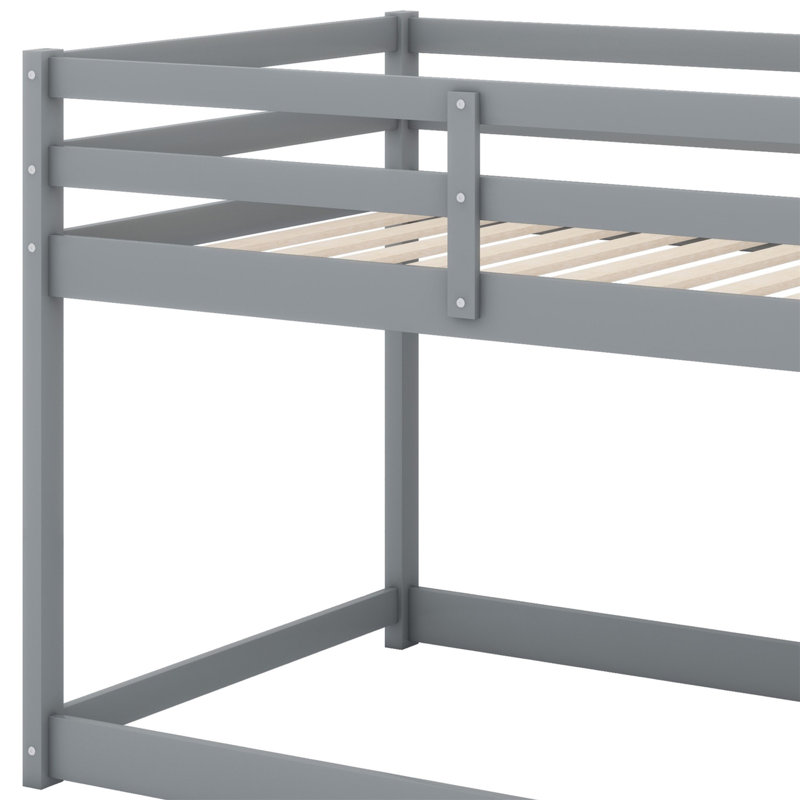 Felim Kids Twin Over Twin Bunk Bed, Gray