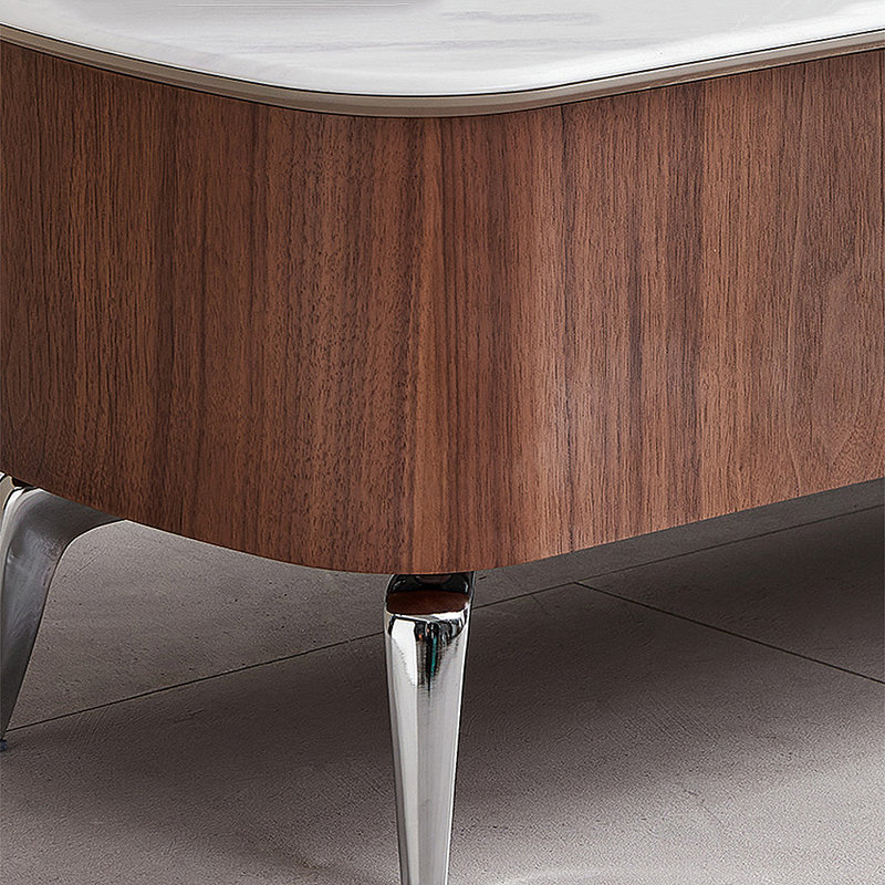 Table basse noyer en pierre micro-cristalline