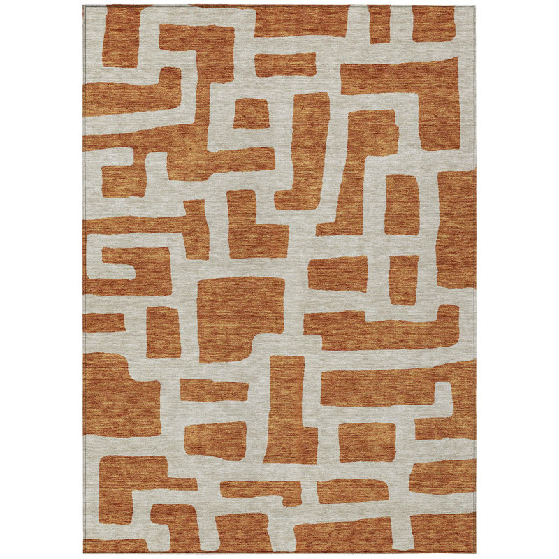 Chaena Washable Abstract Indoor Rug, Rectangle 9' x 12'