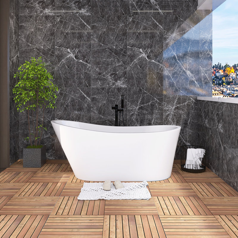 Baignoire de trempage autoportante en acrylique 67 po