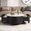 Table basse ronde moderne mobile avec roulettes-960676302