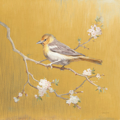 " Northern Oriole On Gold " by Danhui Nai Painting Print