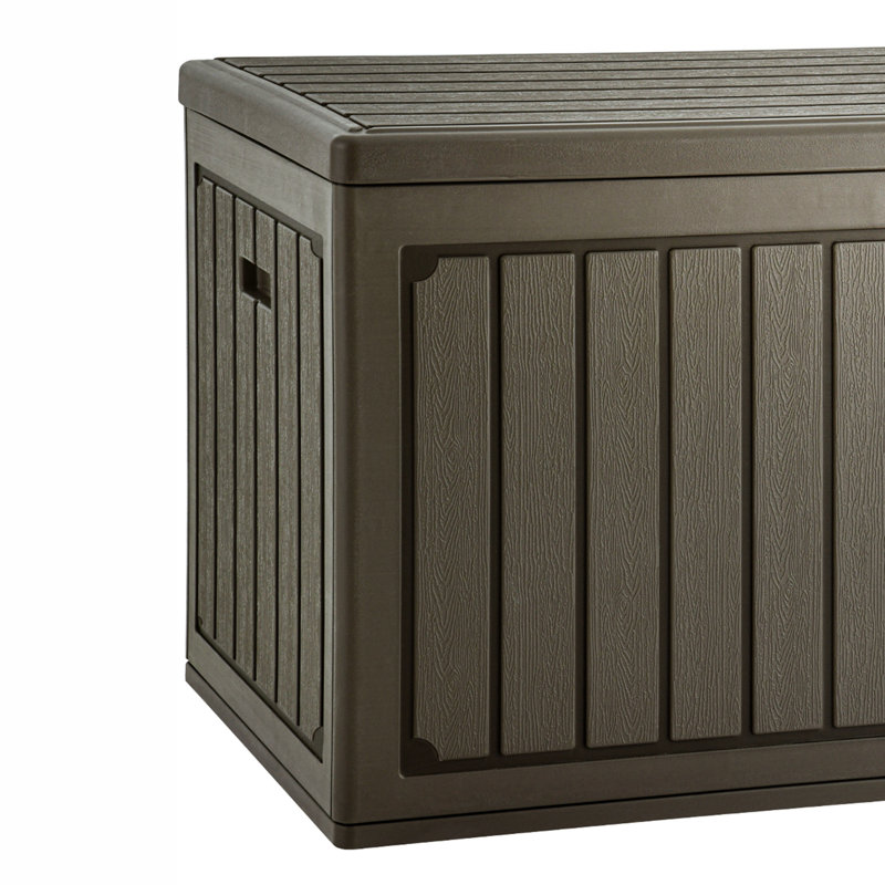90 Gallons Resin Lockable Deck Box, Dark Brown