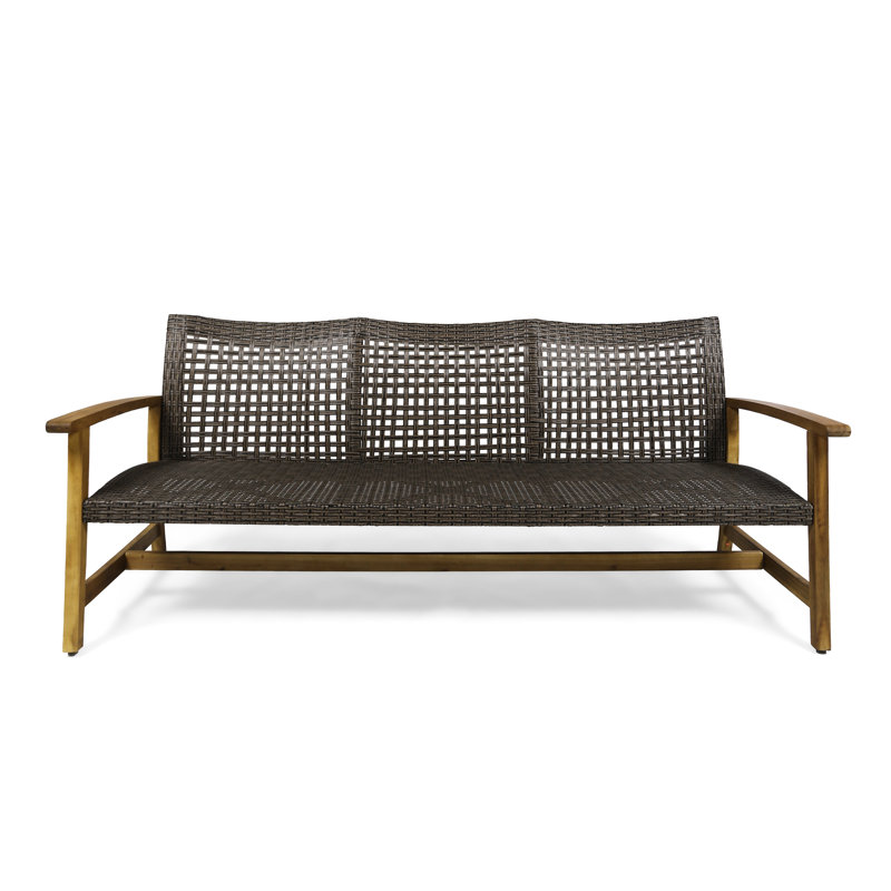 3 Seater Patio - Wood And For Relaxation Outdoor Living Comfort, Natural