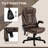 6 Point Vibrating Massage Office Chair With Heat, Microfiber High Back Executive Office Chair With Reclining Backrest, Padded Armrests And Remote-1408187409