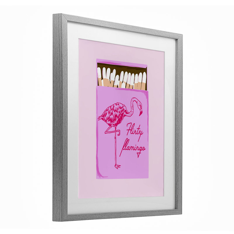 «Flirty Flamingo Pink Matchbox», reproduction encadrée sous verre, conception de Cherrywood Lane, H 16 po x l 13 po