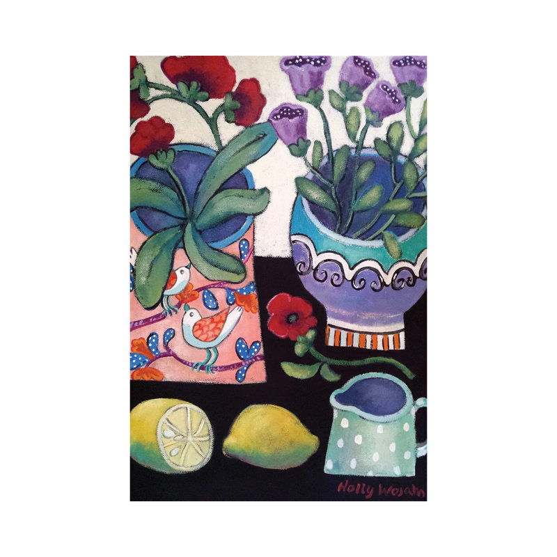 Happy Still Life With Lemon by Holly Wojahn - Wrapped Canvas Gallery-Wrapped Canvas Giclée, Wrapped Canvas, 12" H x 8" W