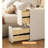 Cream Style Minimalist Nightstand with Double Drawers, Narrow Bedside Cabinet for Small Spaces, Modern Simple Design for Bedroom, Living Room, or Dorm