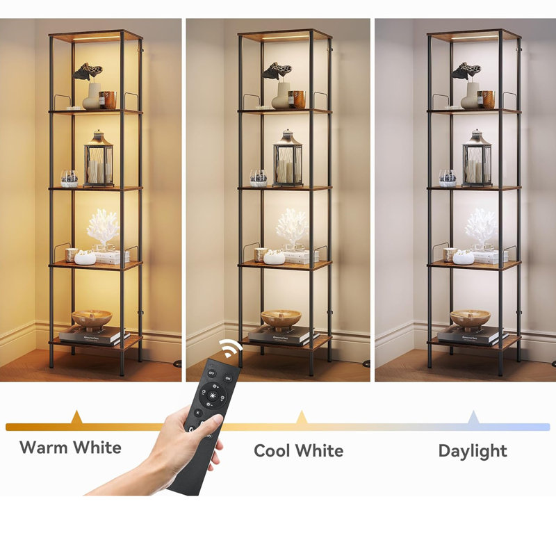 Brown Lighted Display Cases, Adjustable Colour Temperature,Brightness, Brown