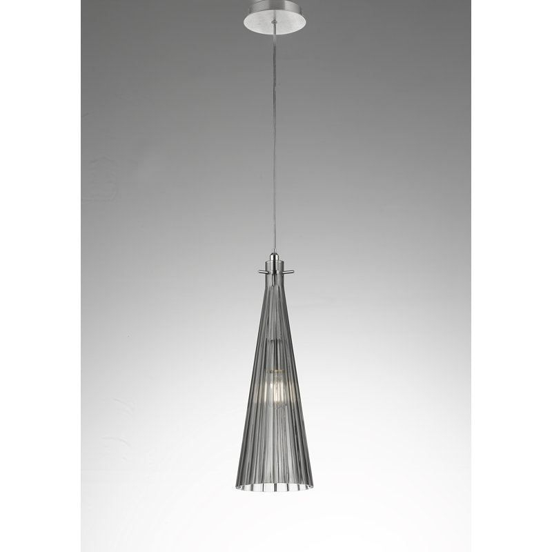 Costa 1 - Light Nickel Cone Pendant, Grey