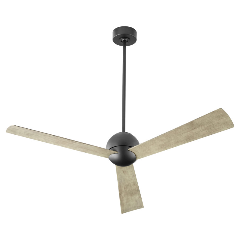 Ventilateur de plafond 54 pales à 3 pales avec contrôle mural Pawlet, Noir / beige