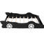 Lit double en forme de voiture de course avec roues en noir. Structure. Confortable et charmant. Roues de plateforme 87,4 po x 55,3 po 16,1 po, taille, savoir-faire. Un environnement de sommeil sécuritaire.-1088604631
