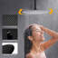 Ensemble de douche à fixation au plafond avec pomme de douche à effet pluie de 10 po et pomme de douche à main avec valve à équilibrage de pression