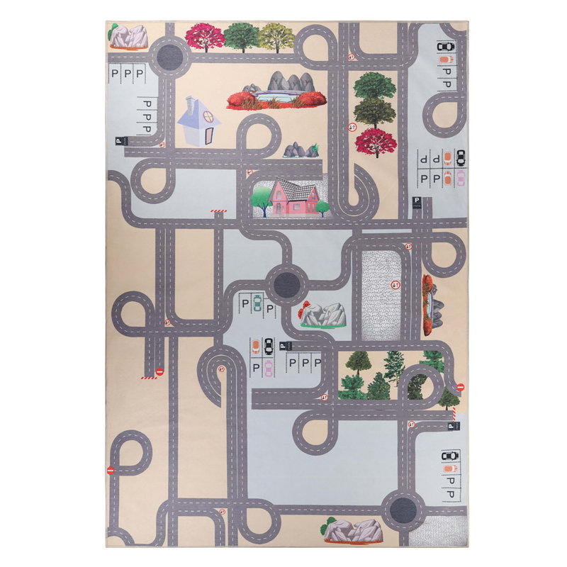 Tapis intérieur de salle de jeux Callimont Country Road, Rectangle 3 pi x 5 pi