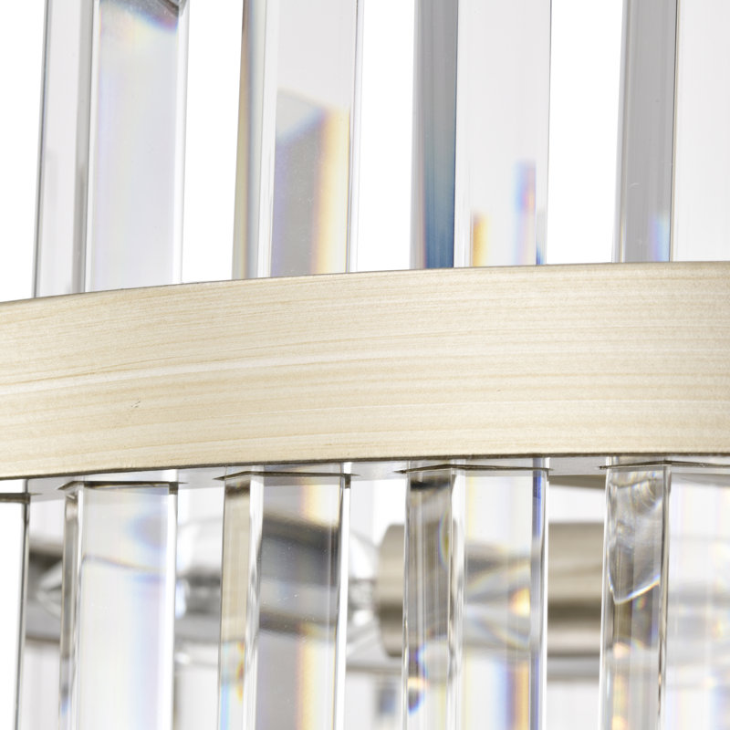 Westford 5 - Light Brushed Champagne Silver Crystal Drum Chandelier