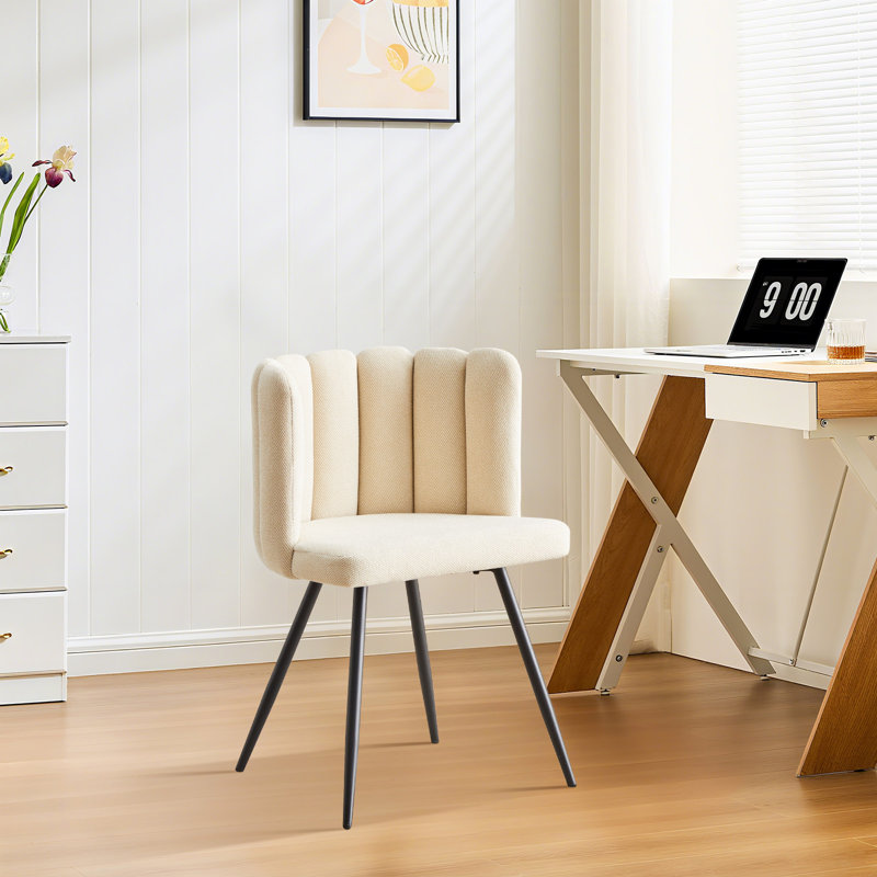 1Er Set Dining Chair,Fabric Lounge Chair, Beige Fabric