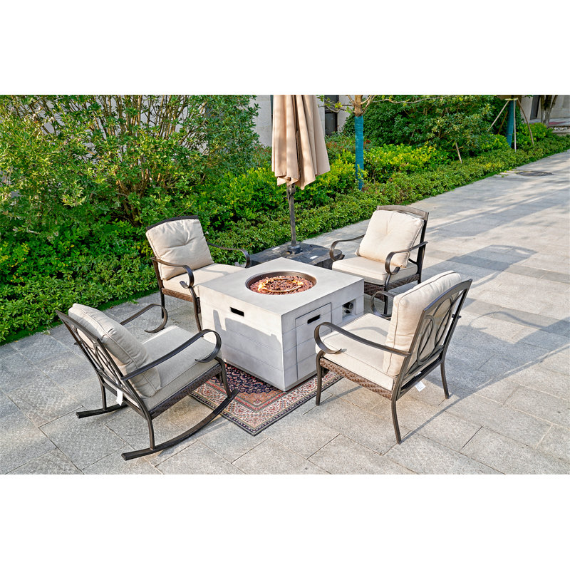 Ensemble de conversation modulaire avec coussins 5 pièces Dannis